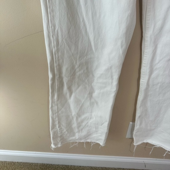 Zara High Waist White denim Wide Leg Jeans long inseam size 2 - Picture 5 of 9